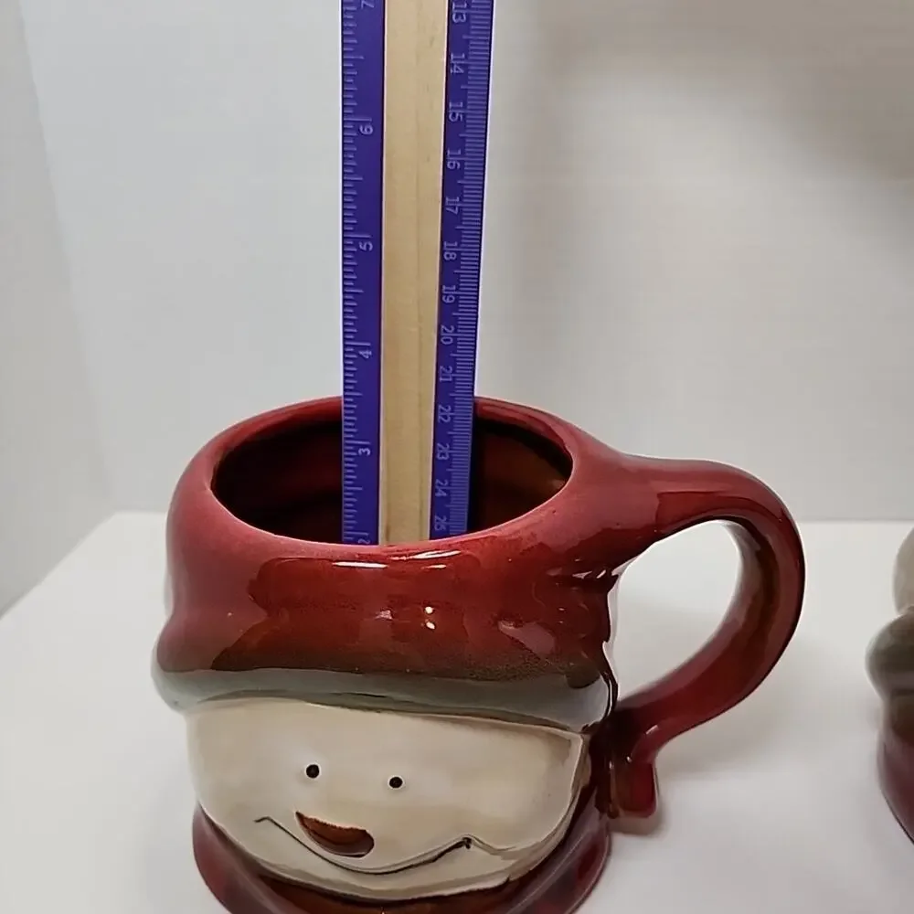 Snowman Holiday Cocoa Mug Target 2010 Stoneware Ceramic 16 oz Coffee, Tea Qty 2